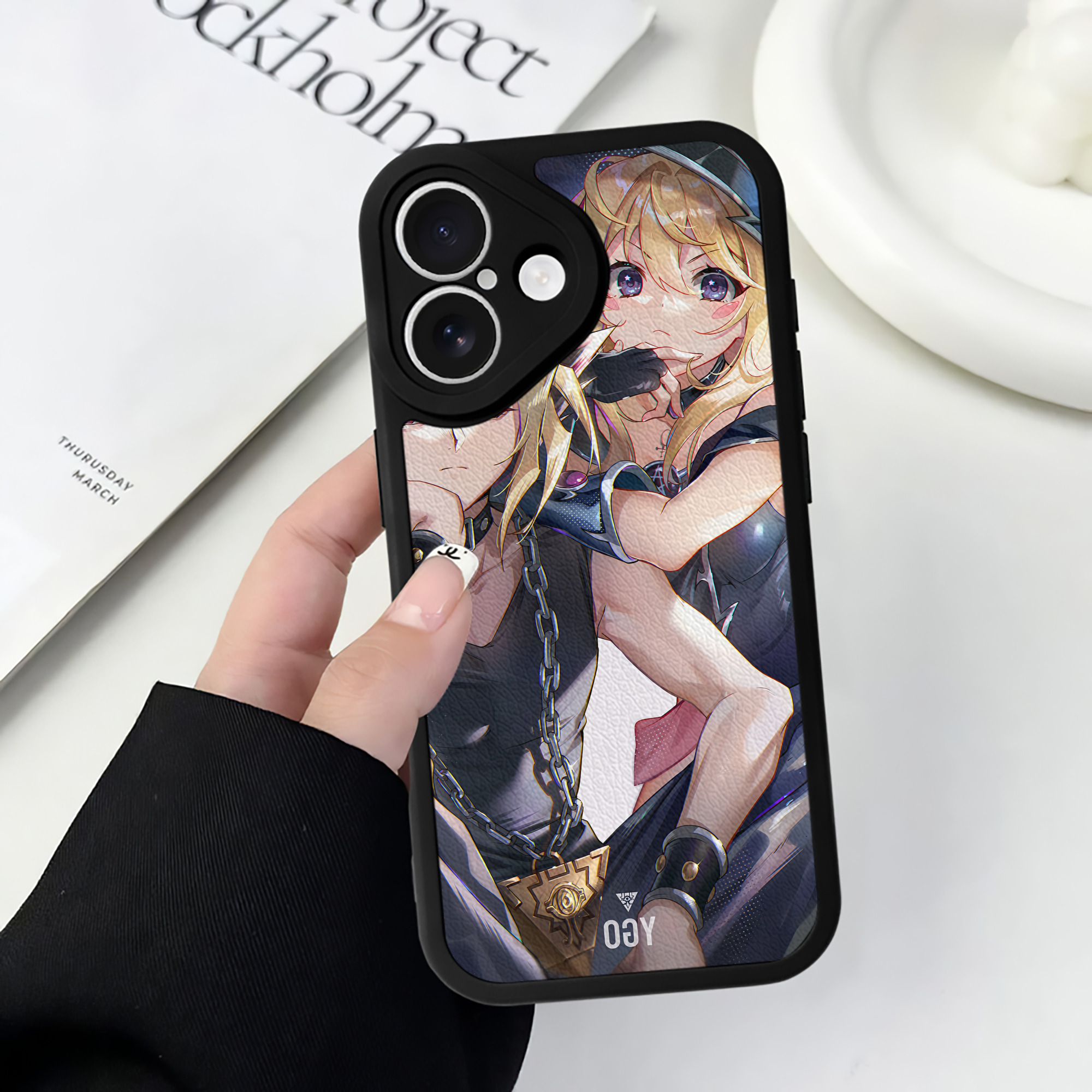（画像用） 遊☆戯☆王 Yu-Gi-Oh! 【iPhone 16シリーズ対応】シリコンスマホケース（レザー調） 材質：シリコン